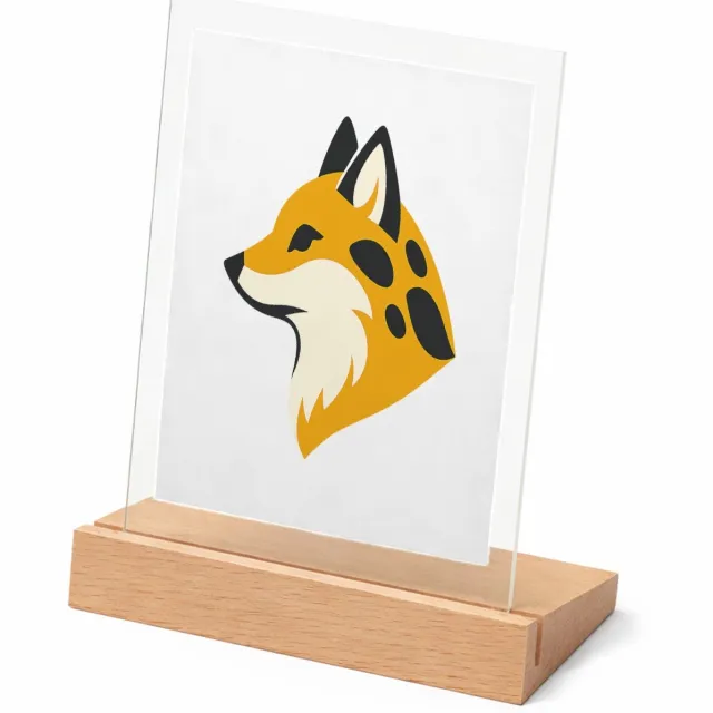 Mr Cadeautjes Glasframe met vaste tekst - design Een set van vier decoratieve panelen met een gestileerde vos | cadeau Wit