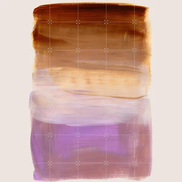 IXXI Abstract Brush Strokes 185, Mareike Böhmer - 100 x 140 cm - Grote wanddecoratie en posters - Kwaststreken, Abstract, Abstract, Minimalisme Paars / Bruin / Beige