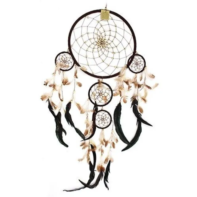 Ancient Wisdom Bali Dreamcatcher - XLarge Round - Crème/Koffie/Chocolade - 3 stuks