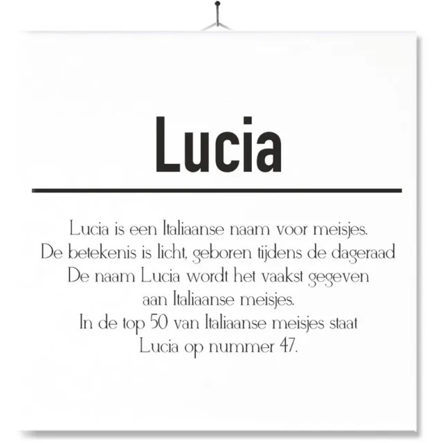 MC Living Tegel Met Opdruk | Betekenis | Kado | Cadeau | Met Naam - Lucia Multi-Color