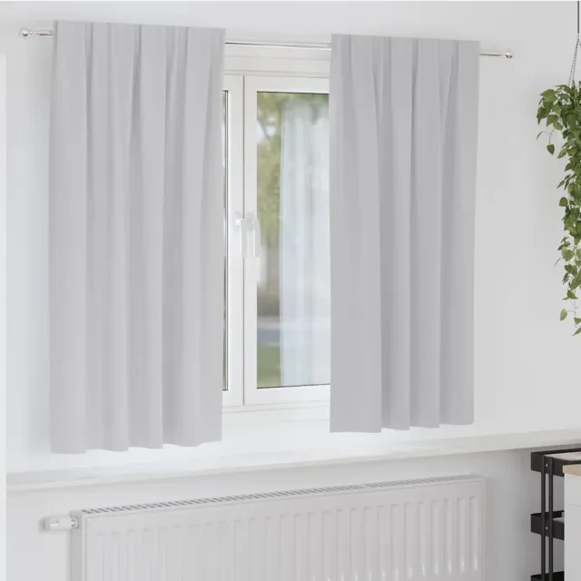 vidaXL Zwart-out Gordijnen met Ringen 2 st Lichtgrijs 175 x 140 cm