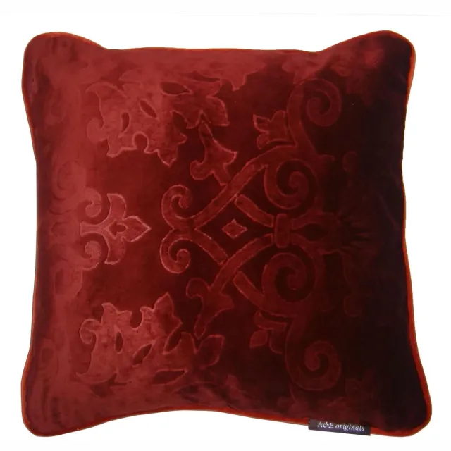 A&E Originals Kussen Bordeaux velvet Baroque - 50 x 50 cm