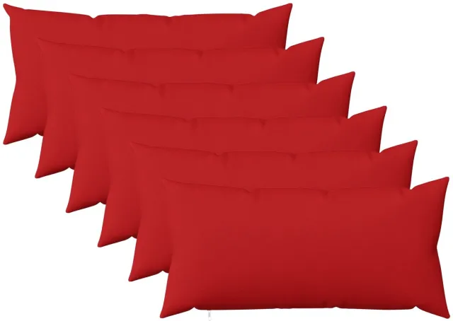 vidaXL Dekenkussen - 6 - st - HEERLEN - Rood - 40 - x - 80 - cm - Stof