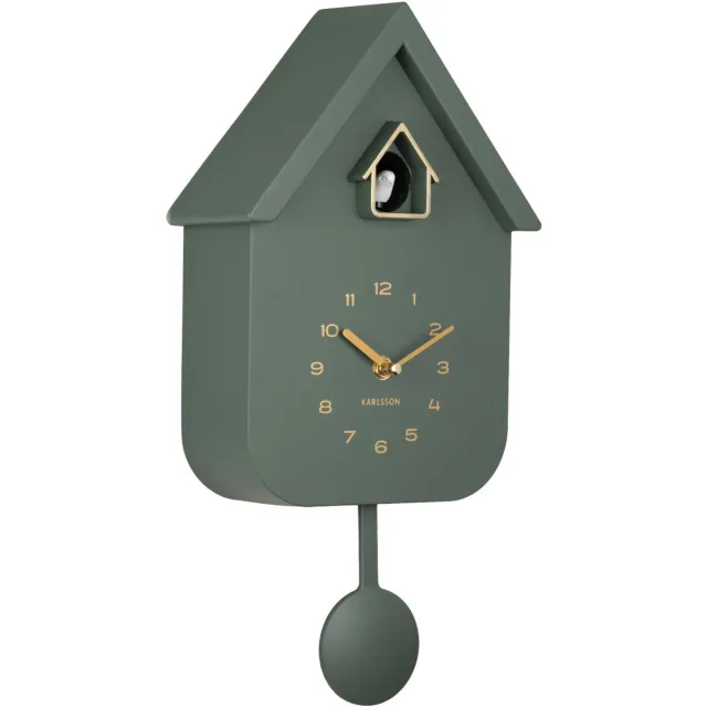 Karlsson Wandklok Solo Color Cuckoo - Jungle Groen - 6x21,5x41cm - Wandklok Modern