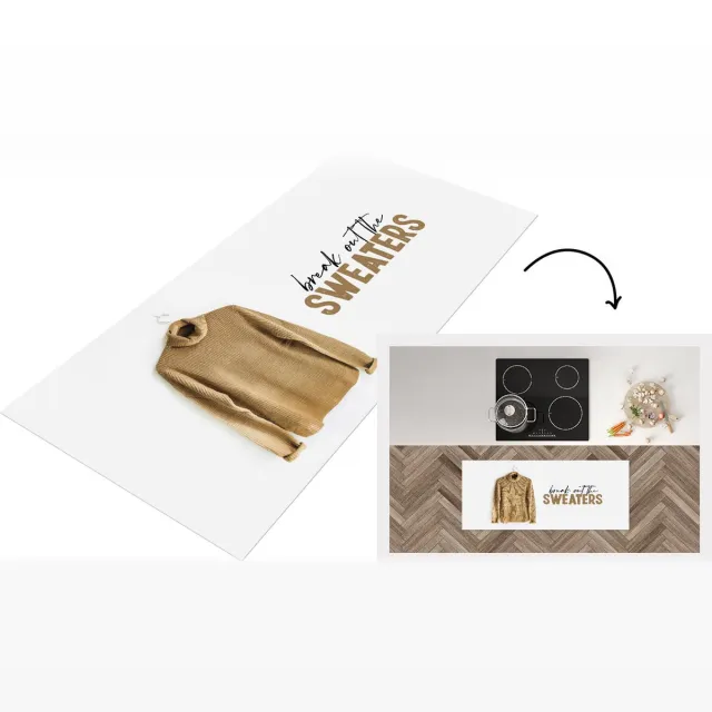 KitchenYeah Keukenloper - Loper keuken - Trui - Winter - Quote - Keukenloper vinyl Multicolor