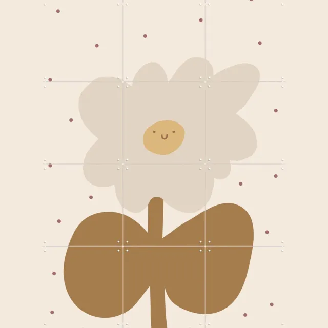 IXXI Whoopsie Daisy, Little Otja - 60 x 80 cm - Grote wanddecoratie en posters - Speels, Cartoonesk, Illustraties, Grafisch Ontwerp, Babykamer Beige