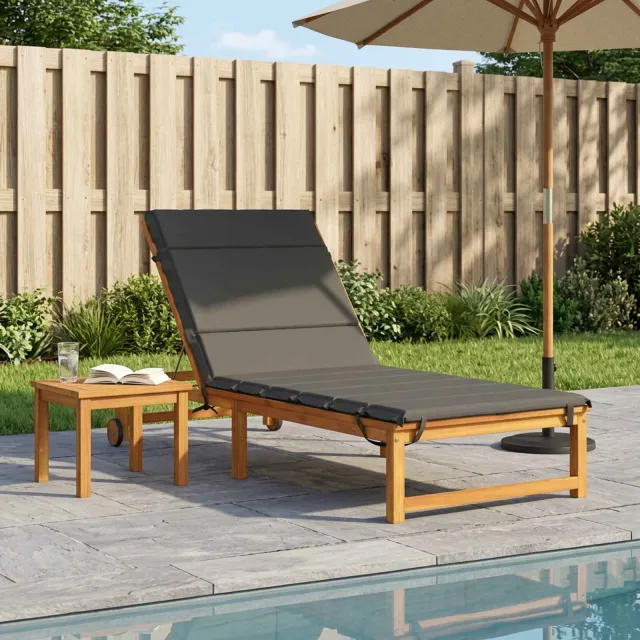 vidaXL Ligstoel Kussen GEMERT 100% Polyester Antraciet 200 x 90 x 3 cm Anthraciet