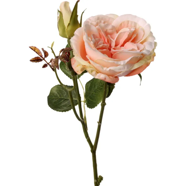 Top Art Kunstbloem roos Little Joy - roze - 38 cm - kunststof steel - decoratie bloemen