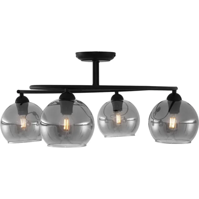 QAZQA alanis - Moderne Plafondlamp - 4 lichts - Ø 65.6 cm - Zwart - Woonkamer | Slaapkamer | Keuken