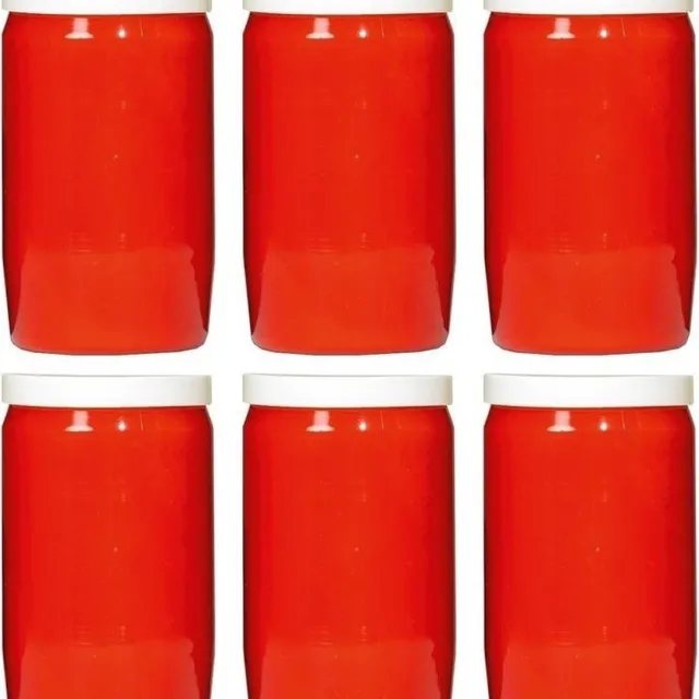 Spaas Grafkaars/gedenklicht - 6x - rood - 6 x 10 cm - 3 dagen brandtijd - Graflichten
