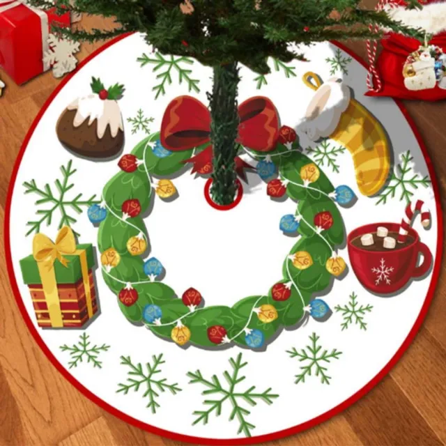 Zyronn Kerstboomrok – 90 CM – Kerstboomkleed – Voor Kerstfeest & Kerstboomdecoratie – Wit