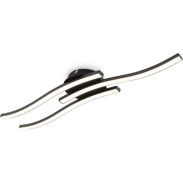 B.K.Licht Zwarte LED Plafondlamp - plafonniére - verlichting voor binnen - 3.000K - 1.440Lm - 18W
