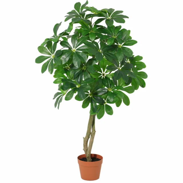 Trendyplants Kunst Schefflera Arboricola - Vingersboom - Kunstplant - Hoogte 120cm - Potmaat Ø18cm Groen