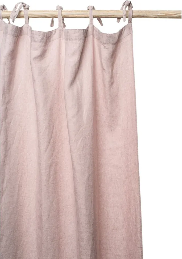 Pimlico Gordijn | Emma - 100% Stonewashed Linnen - 160x280 cm - 8 Lintlussen - Vieux Rose Roze