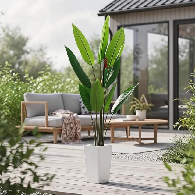 Danky Premium 4.8FT Paradijsvogelboom - Natuurlijke Stam - Vormgeefbare Tropische Kunstplant groen