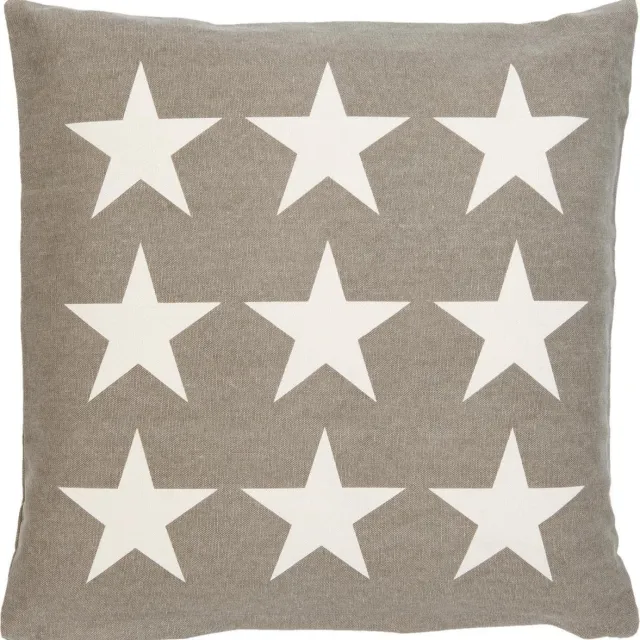 Clayre & Eef Sierkussenhoes - 100% Katoen - kussenhoes - Sterren - Stars - 50 x 50 cm - Donkergrijs