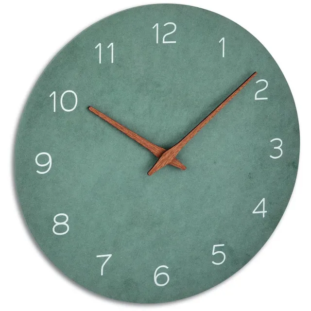 Unyqoos Stijlvolle analoge wandklok met houtlook en nauwkeurig kwartsuurwerk, groente, 45cm