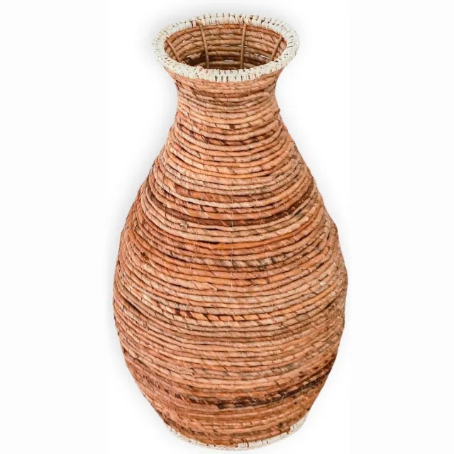Soeji Tumbak Decoratieve Vaas – Naturel Bamboe – Handgemaakt – 56 x 28 cm