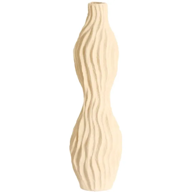 Light & Living Vaas Vania - Crème - 21.5x21x76cm - Keramiek - Modern - Bloemenvaas - Woondecoratie - Decoratieve vaas voor woonkamer of slaapkamer Wit