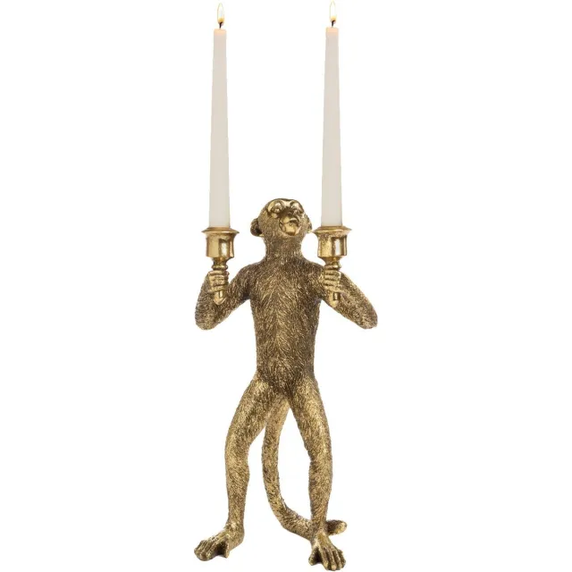 Goodwill Kaarsenhouder Aap - Goud - H 39 Cm