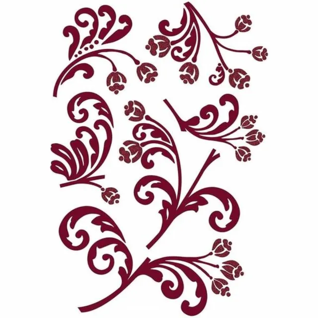 Komar Muursticker XXL - Moderne Bloemen - Zelfklevend - Muurdecoratie - Stickers - 50 x 70 cm Paars