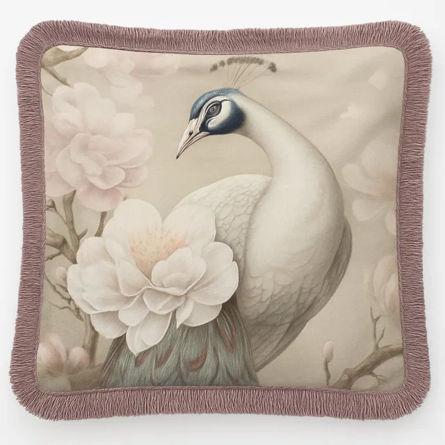 De Groen Home Luxe Kussensloop - kussenhoes - Sierkussenhoes - hoes voor sierkussens met Volants – 45x45 cm – Zwaan - Fluweelzacht, Kleurrijk & Stijlvol - De Groen Home Creme