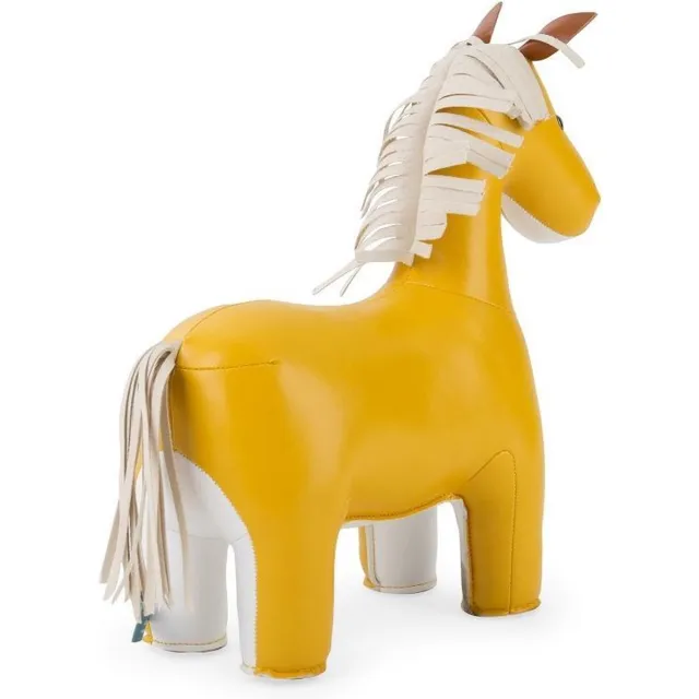 Zuny Züny Boekensteun Paard Geel + Wit Kunstleder