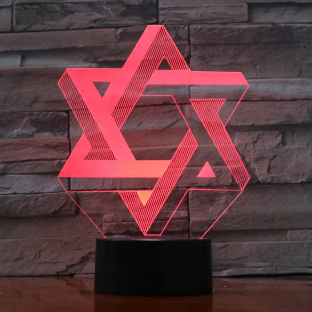 MC Living 3D Led Lamp Met Gravering - RGB 7 Kleuren - Ster