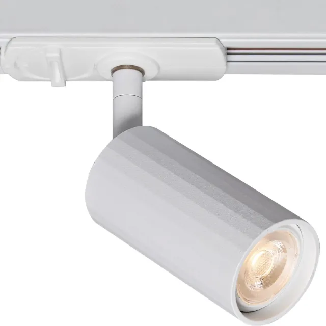 Fantasia Oryx monofase railspot met MR11-fitting, wit aluminium, kantelbaar, dimbaar, lichtbron niet inbegrepen