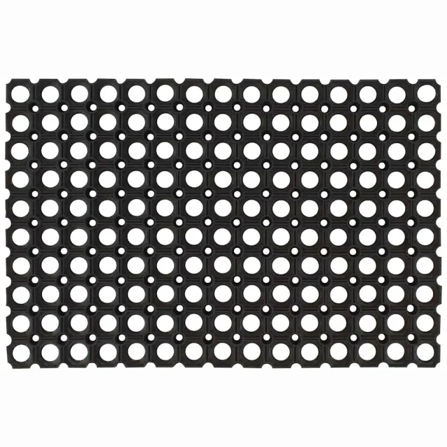 vidaXL Deurmat rechthoekig 40x60 cm rubber Zwart