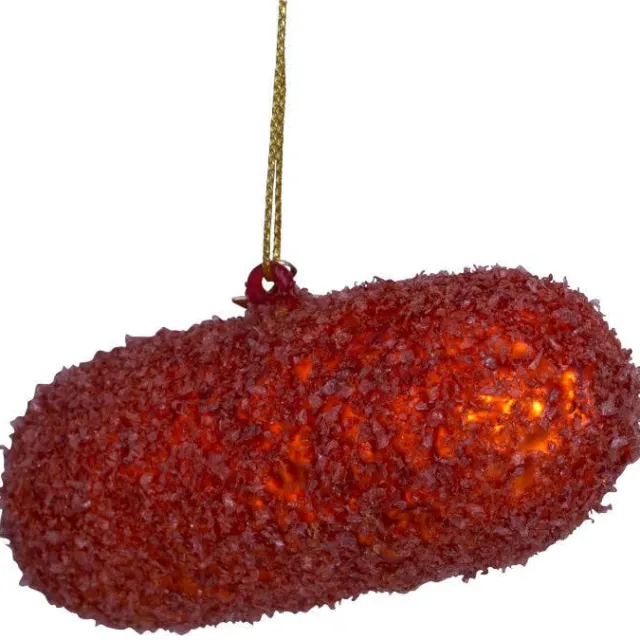 Vondels kerstornament glas Nederlandse kroket H10cm Bruin