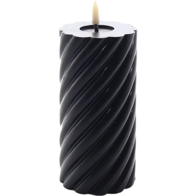 Mansion Atmosphere swirl led kaars rustic zwart 15x7,5cm [gid://shopify/Metaobject/303110226255]