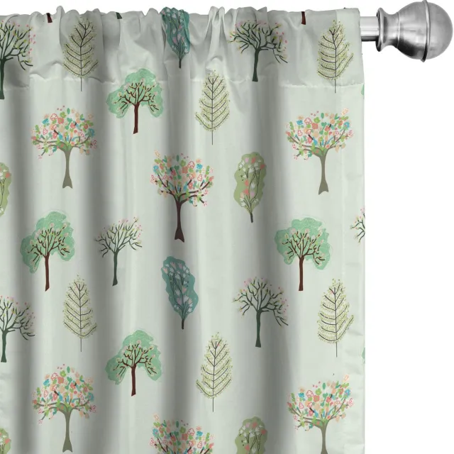 ABAKUHAUS Bosgordijnen – 2-delige set 75x245 cm – microvezel – pastelgroen