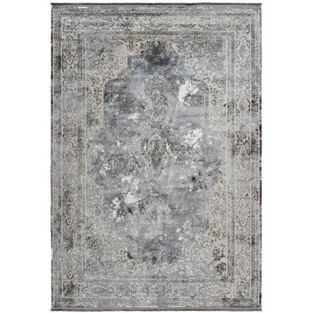 Dutch XXL Vintage Vloerkleed | Tapijt | Elysee | Medaillon | Zilver | 240x330 cm