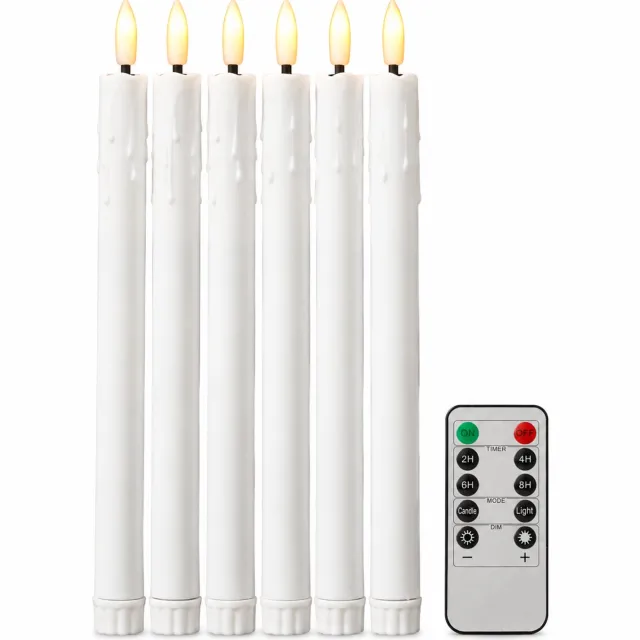 SWGOTA led kaarsen - 1 witte kaars met druppelreliëf en warm licht, afstandsbedienbare uitvoering, zonder afstandsbediening