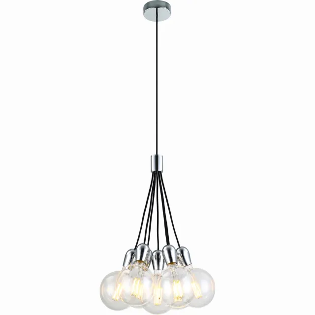 Fantasia 3416223 KOBAR Pendel Zwart/chrome 7x zwart + chroom