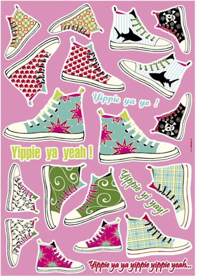 Komar Muursticker - Sneakers - Schoenen - Zelfklevend - Muurdecoratie - Tienerkamer - Stickers - 50 x 70 cm - Komar Multi