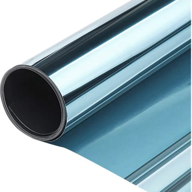 fvgtrading Raamfolie - spiegeleffect -200 x 50cm - zelfklevende raamfolie Zilver