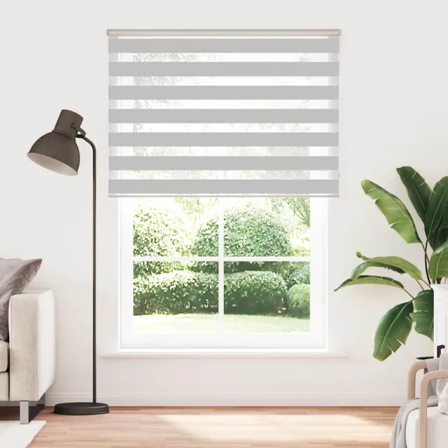 vidaXL Zebra rolgordijn 155x230 cm stofbreedte 150,9 cm lichtgrijs grijs