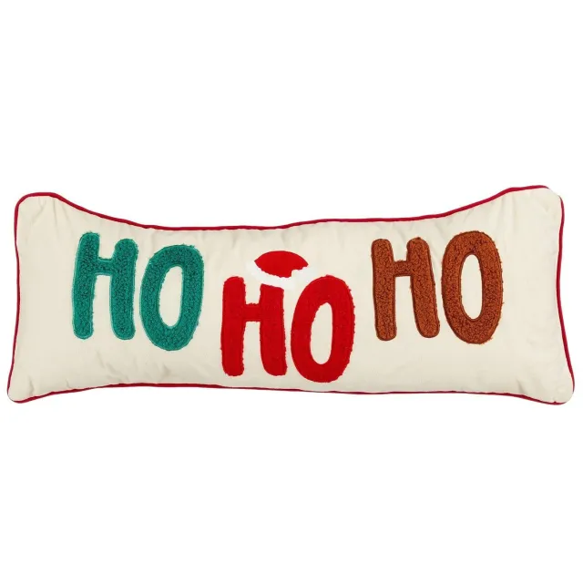 Mica Decorations Kerst kussen hohoho (60x25 cm) Wit