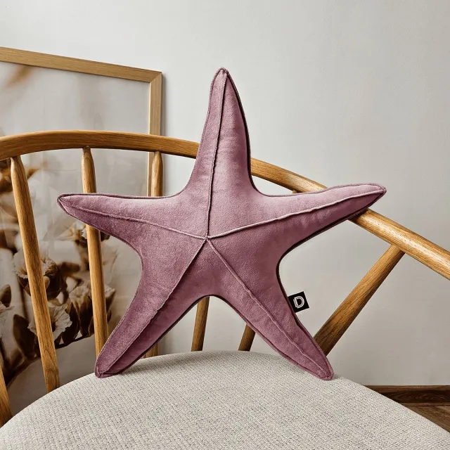 Decordruk VELVET Serie - Decoratief Kussen - 53cm - Roze - Stervorm Poederroze