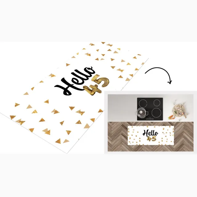 KitchenYeah Keukenloper - Loper keuken - Jubileum - Confetti - 45 jaar - Keukenloper vinyl Multicolor
