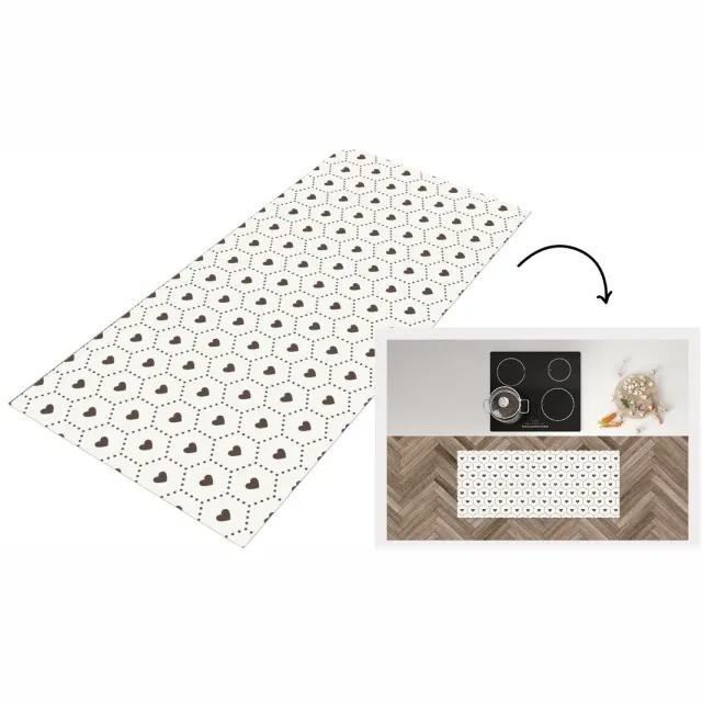 KitchenYeah Keukenloper - Loper keuken - Hart - Design - Geometrie - Patroon - Keukenloper vinyl multicolor
