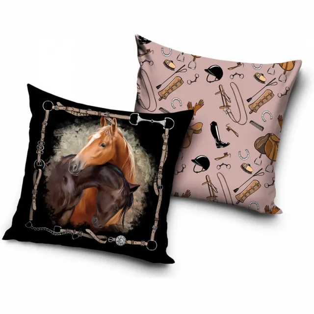 Carbotex Paard - liefde - Sierkussen - 40 x 40 Cm - Gevuld - Ritssluiting meer kleuren