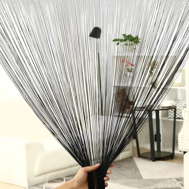 Unyqoos Draadgordijn voor Stijlvolle Ruimtes met Privacy en Sfeer, 100 x 200 cm, Meerdere Kleuren zwart