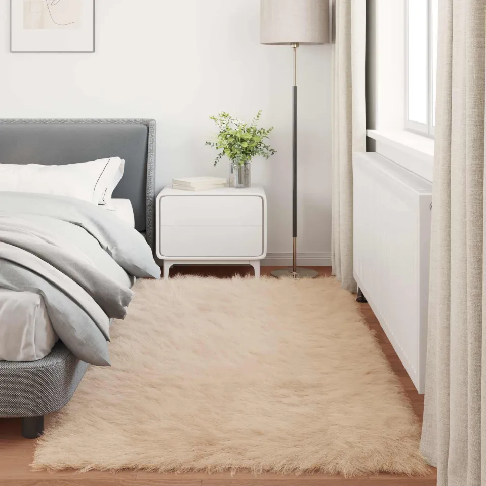 vidaXL Tapijt van imitatie TAFALLA Beige 80 x 200 cm Polyester, foto 3