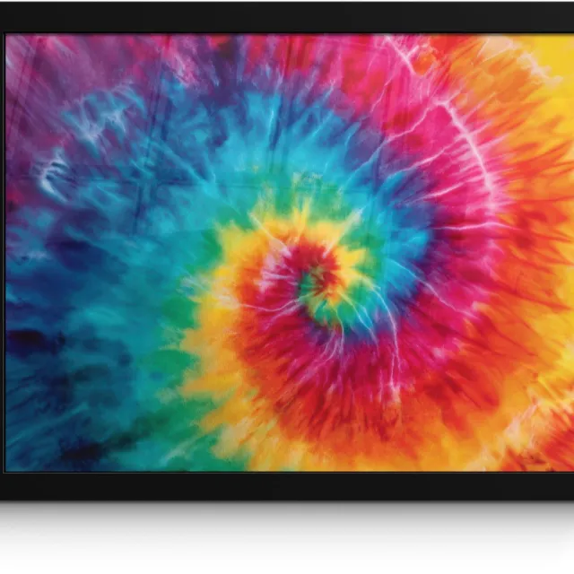 FrameYourWall Poster in lijst - Fotolijst 40x30 cm - Posters - Regenboog - Tie dye - Kleurrijk - Blauw - Posterlijst zwart - Decoratie - Wanddecoratie woonkamer - Muurdecoratie slaapkamer