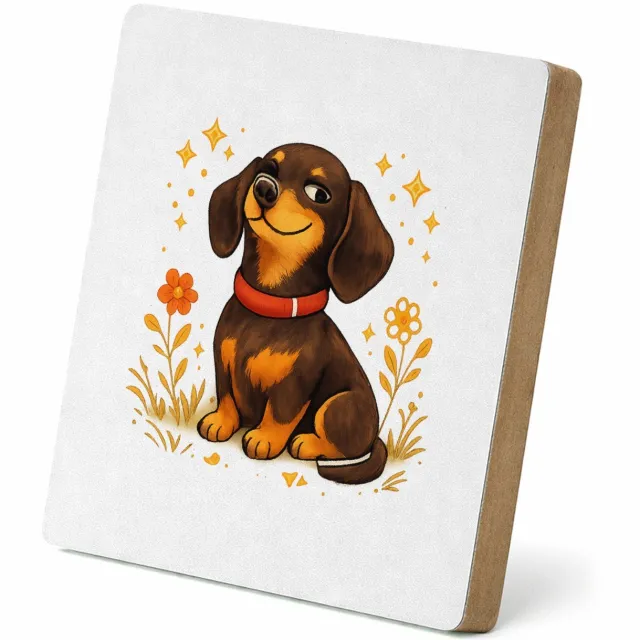 Mr Cadeautjes MDF staande fotolijst 15,2 x 15,2 - design Een karaktervolle huisdierillustratie met een trotse, eigenw | cadeau Wit
