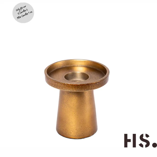 Home Society Kandelaar XL kaars of stompkaars Metaal Goud 10,5cm hoog