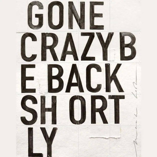 IXXI Gone Crazy, Maaike Koster & My Deer Art Shop - 80 x 100 cm - Grote wanddecoratie en posters - Typografie, Woonkamer, Grappig, Typografie en Zwart / Zwart en wit / Monochroom